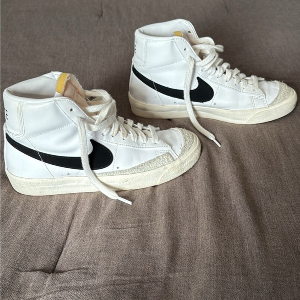 Nike White and Black High-Top Sneakers